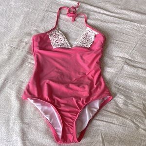 Ella Moss girls pink lace swimsuit that fits size 10